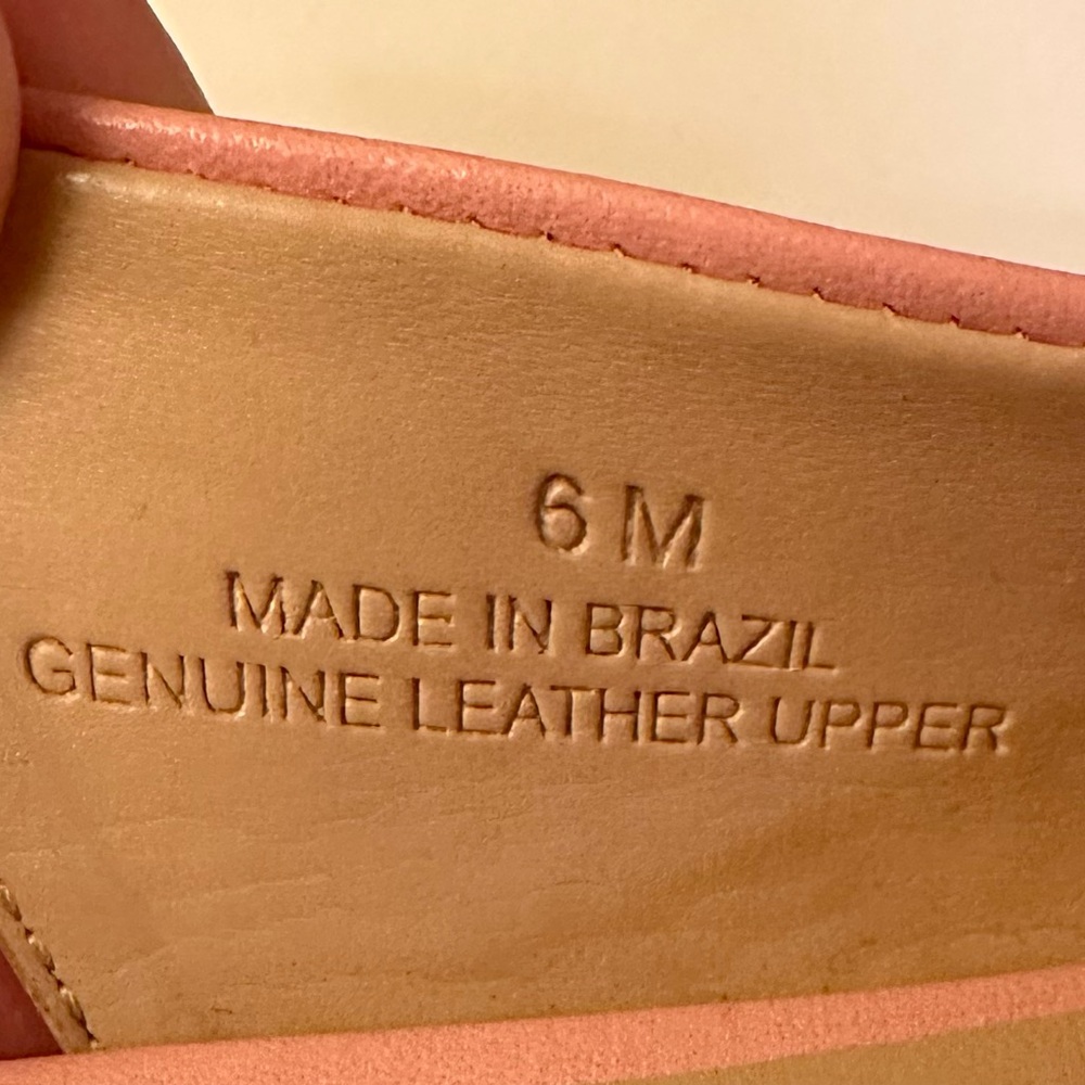Talbots Pink Slingback Leather Shoes 6 Bow Career Party Classic Feminine Cottage - Picture 9 of 11